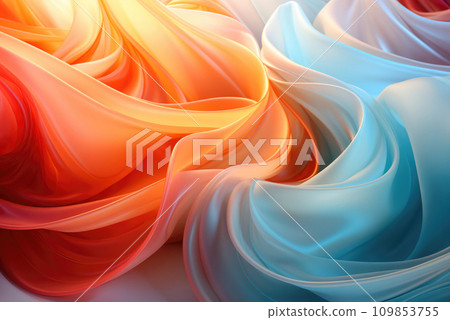 Bright multicolored abstract background in the form of red, blue and yellow waves 109853755