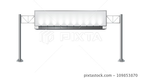 Billboard over highway realistic vector illustration 109853870