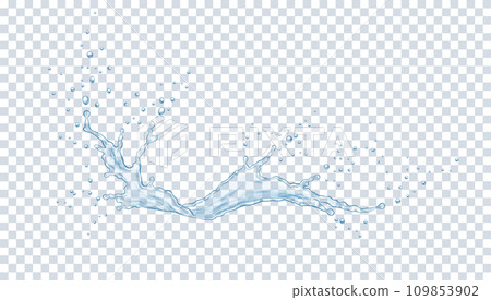 Translucent water with drops realistic vector illustration Translucent water with drops realistic vector illustration 109853902