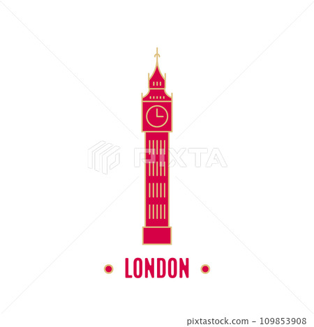 Big Ben illustration in line art style. Big Ben illustration in line art style. 109853908