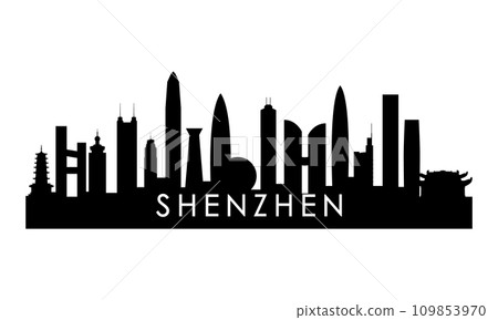 Shenzhen skyline silhouette.  109853970