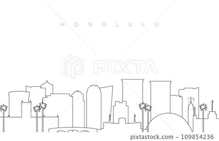 Outline Honolulu skyline.  109854236