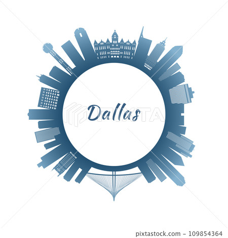 Dallas skyline with colorful buildings. Dallas skyline with colorful buildings. 109854364