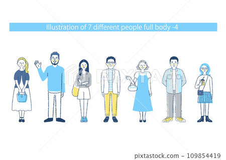 7 different men and women, whole body f+fo-mix4 7 different men and women, whole body f+fo-mix4 109854419