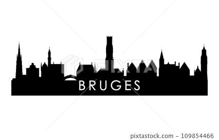 Bruges skyline silhouette.  109854466