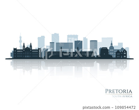 Pretoria skyline silhouette with reflection.  109854472