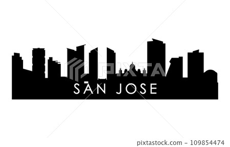 San Jose skyline silhouette. San Jose skyline silhouette. 109854474