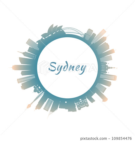 Sydney skyline with colorful buildings 109854476