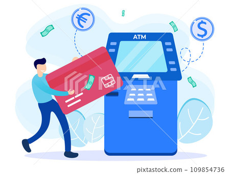 Illustration vector graphic cartoon character of ATM Illustration vector graphic cartoon character of ATM 109854736