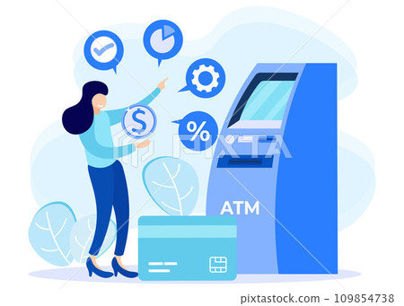 Illustration vector graphic cartoon character of ATM Illustration vector graphic cartoon character of ATM 109854738