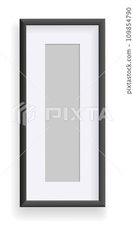 Photo frame isolated on white, rectangular frame mockup. Empty framing for presentations. Photo or picture painting frame, for art gallery interior. Vector template 109854790