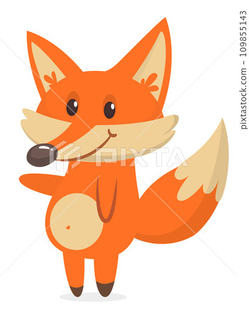 Cute cartoon  fox character. Vector illustration isolated 109855143