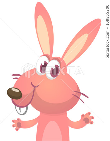 Happy cute bunny cartoon. Easter vector rabbit illustration Happy cute bunny cartoon. Easter vector rabbit illustration 109855200