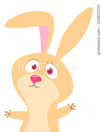 Happy cute bunny cartoon. Easter vector rabbit illustration Happy cute bunny cartoon. Easter vector rabbit illustration 109855201