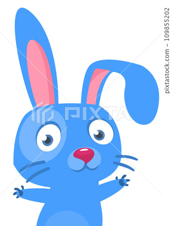 Happy cute bunny cartoon. Easter vector rabbit illustration Happy cute bunny cartoon. Easter vector rabbit illustration 109855202