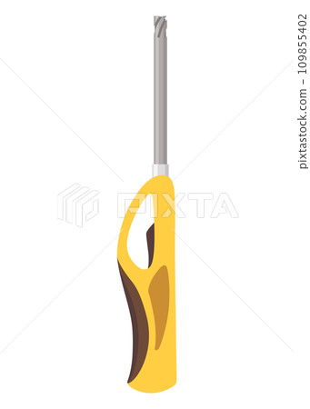 Gasoline lighter. Plastic petrol cheap tool to Ignite gas kitchen oven, fireplace or bonfire, light fire flame. Accessorie. Cartoon vector illustration 109855402
