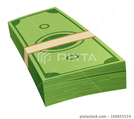 Cartoon money. Paper cash, bills. Keeping money in bank. Green banknotes wealth, accumulation and inheritance. Flat vector money illustration. Objects isolated on white background Cartoon money. Paper cash, bills. Keeping money in bank. Green banknotes wealth, accumulation and inheritance. Flat vector money illustration. Objects isolated on white background 109855519