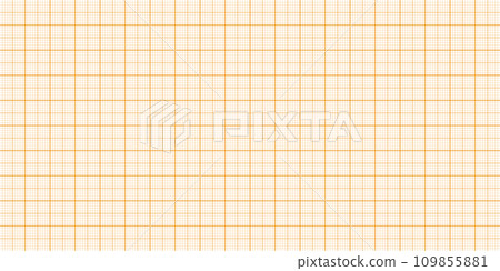 Sheet of graph paper with grid. Millimeter paper texture, geometric pattern. Orange lined blank for drawing, studying, technical engineering or scale measurement. Vector illustration 109855881