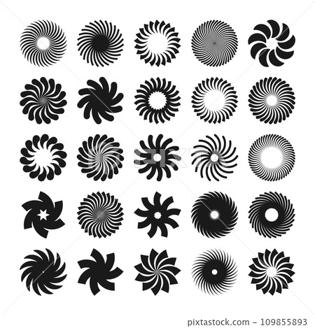 Brutalist geometric shapes, symbols. Simple primitive elements and forms. Bauhaus retro design, trendy contemporary minimalist style. Vector illustration 109855893