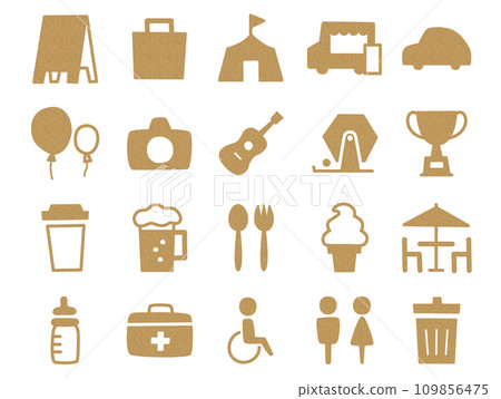 戶外活動鬆散圖示集_軟木圖案 109856475