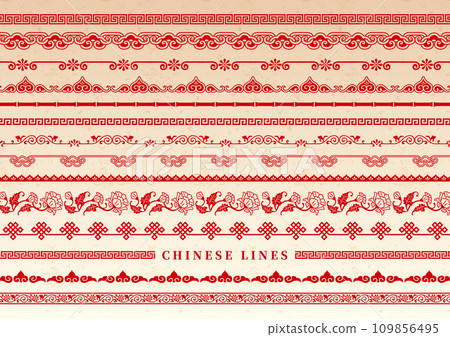 中式格線套裝裝飾圖案1 中式格線套裝裝飾圖案1 109856495