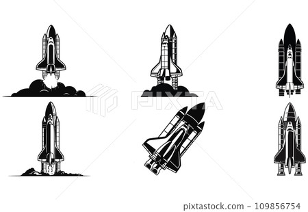 Rocket silhouette illustration astronaut vehicle icon,rocket base icon. Simple sign illustration 109856754