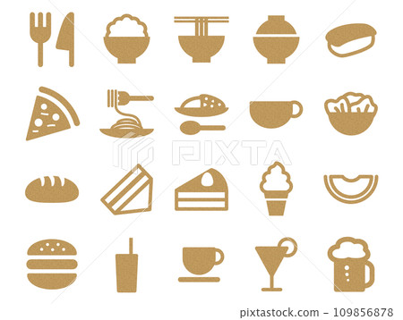Set of restaurant menu icons_cork pattern Set of restaurant menu icons_cork pattern 109856878