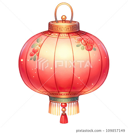 Red Chinese lantern celebrates the Chinese New Year 109857149