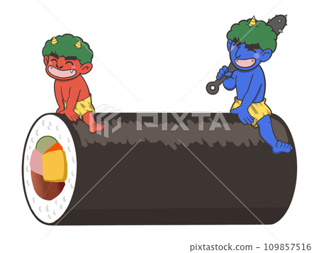 Red demon and blue demon astride Ehomaki Red demon and blue demon astride Ehomaki 109857516