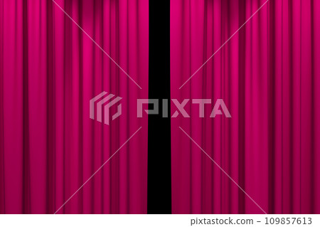 Luxury stage or windows curtains, realistic 3D illustration 109857613