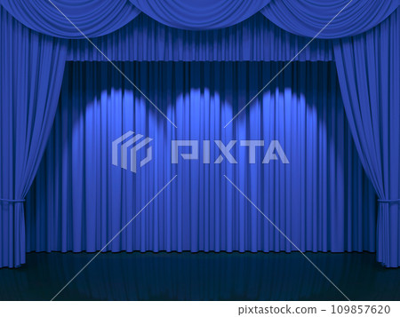 Luxury stage or windows curtains, realistic 3D illustration 109857620