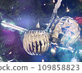 Image material of glittering ornaments and stylish blue light bokeh illumination 109858823