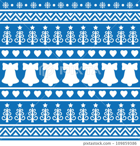 Seamless Scandinavian pattern for Christmas and New Year for winter hat, ugly sweater, jumper, paper or other designs. Seamless Scandinavian pattern for Christmas and New Year for winter hat, ugly sweater, jumper, paper or other designs. 109859386