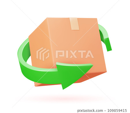 Box and arrow 3d icon. Box and arrow 3d icon. 109859415