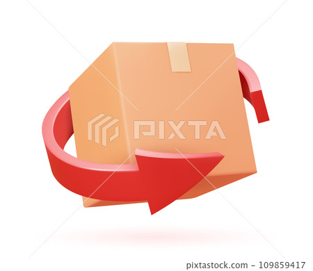 Box and arrow 3d icon. Box and arrow 3d icon. 109859417