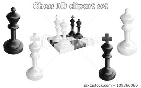 Chess clipart element ,3D render chess concept isolated on white background icon set No.2 Chess clipart element ,3D render chess concept isolated on white background icon set No.2 109860060