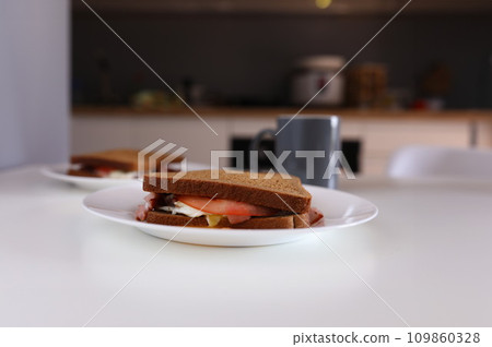 Dish served on white plate 109860328