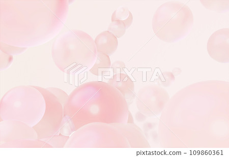 A space where a beautiful transparent ball floats, 3D render abstract image A space where a beautiful transparent ball floats, 3D render abstract image 109860361