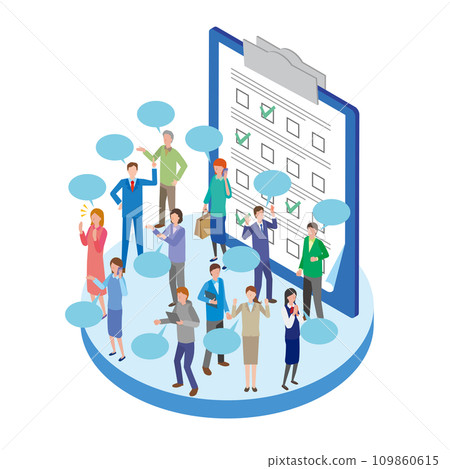 Image illustration of a questionnaire survey 109860615