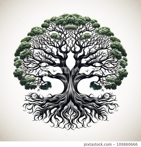 Drawing a mental health tree, with roots providing a strong foundation for self-care and branches symbolizing the growth of mental health. Drawing a mental health tree, with roots providing a strong foundation for self-care and branches symbolizing the growth of mental health. 109860666
