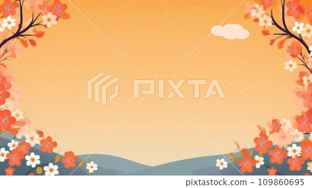 Watercolor drawing of greeting card with space for concept, poster mockup with traditional greetings for spring holidays and women's day Watercolor drawing of greeting card with space for concept, poster mockup with traditional greetings for spring holidays and women's day 109860695