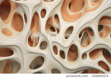 Biomorphic Abstraction. Background with curly shapes in neutral palette 109860929