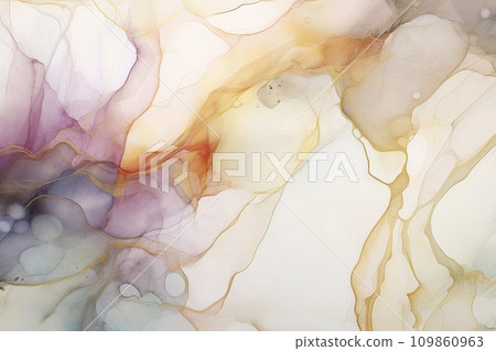 Abstract alcohol ink Peachy Fuzz background. Abstract art, watercolour effect, dreamy painting with acrylic paint. Abstract alcohol ink Peachy Fuzz background. Abstract art, watercolour effect, dreamy painting with acrylic paint. 109860963