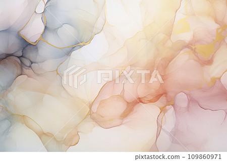 Abstract alcohol ink Peachy Fuzz background. Abstract art, watercolour effect, acrylic paint.  109860971