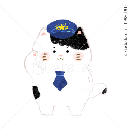 警貓手繪插畫 109861915