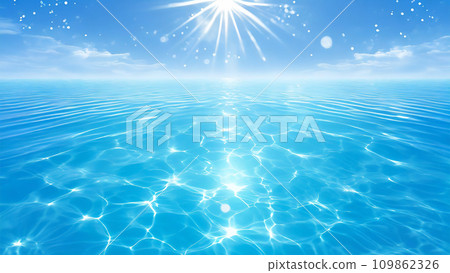 閃亮的海面地平線背景圖像 AI 生成圖像 109862326