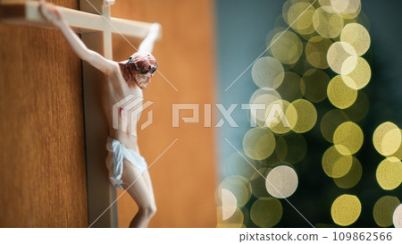 Holy Christ Symbol with blurred Tree background  109862566