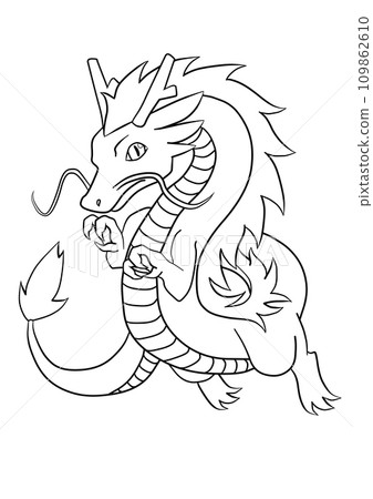 Deformed dragon dragon line drawing 109862610