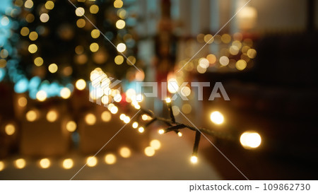 Christmas Strip White Glowing Lights 109862730