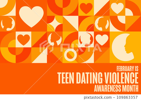 February is Teen Dating Violence Awareness Month. Holiday concept. Template for background, banner 109863357